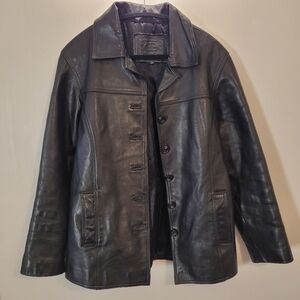 The Olde Hide House Black Leather Jacket - Size M